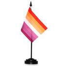 Conjunto de bandeiras de mesa Anley Sunset Lesbian Pride 15x10cm com base