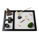 Conjunto de bandejas de areia Zen Garden Mini 3 grades com estátuas de Buda