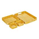 Conjunto de bandejas de servir MDesign em aço inoxidável martelado, 4 peças, amarelo Conjunto de bandejas de servir MDesign em aço inoxidável martelado, 4 peças, amarelo