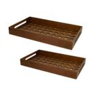 Conjunto De Bandejas Em Madeira Natural 2 Peças BTC Conjunto De Bandejas Em Madeira Natural 2 Peças BTC