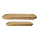 Conjunto De Bandejas Rasas De Bambu 25cm + 34cm Decorativo