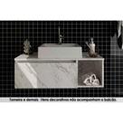 Conjunto de Banheiro Balcão Suspenso BN3601 c/ Cuba Pia BN3600 80cm cor Mármore Branco - Tecno Mobili