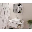 Conjunto de Banheiro Balcão Suspenso BN3601 s/ Cuba 80cm e Armário c/ Espelho BN3608 cor Mármore Branco - Tecno Mobili Conjunto de Banheiro Balcão Suspenso BN3601 s/ Cuba 80cm e Armário c/ Espelho BN3608 cor Mármore Branco - Tecno Mobili