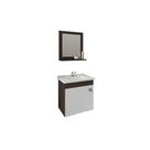 Conjunto de Banheiro Balcão Suspenso Iris c/ Cuba 44cm e Espelheira 40cm Cafe/Branco - MGM