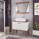 Conjunto de Banheiro Berton Slim 0,80cm Cinamomo/br