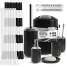 Conjunto de banheiro Clara Clark Black 20PC com cortina de chuveiro Conjunto de banheiro Clara Clark Black 20PC com cortina de chuveiro