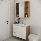 Conjunto de Banheiro com Cuba 80cm Gaveta Esquerda Vittare