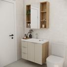 Conjunto de Banheiro com Cuba 80cm Gaveta Esquerda Vittare