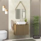 Conjunto de Banheiro completo com Gabinete Suspenso Espelho e Cuba Quadrada Nice