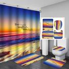 Conjunto de banheiro, cortina de chuveiro Beach Sunset, 4 peças à prova d'água