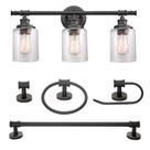 Conjunto de banheiro Globe Electric Camden de 5 peças com acabamento em bronze Conjunto de banheiro Globe Electric Camden de 5 peças com acabamento em bronze