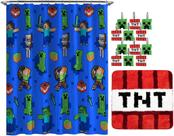 Conjunto de banheiro Jay Franco Minecraft Creeper TNT 14 peças