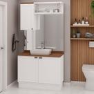 Conjunto de Banheiro Modulado 100% Mdf Americano 3 Peças Iluminata