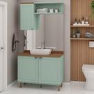 Conjunto de Banheiro Modulado 100% Mdf Americano 3 Peças Iluminata