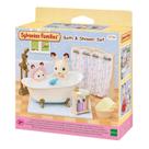 Conjunto De Banho Sylvanian Families Brinquedo Com Ducha Banheira E Cortina