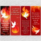 Conjunto de banners de igreja EYNDYN de 4 peças, 60 x 180 cm, Espírito Santo Conjunto de banners de igreja EYNDYN de 4 peças, 60 x 180 cm, Espírito Santo
