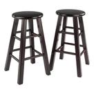 Conjunto de banquetas Winsome Element 61 cm de café expresso de madeira maciça