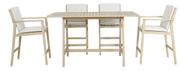 Conjunto De Bar Madeira 5 Pecas 1 Mesa 4 Cadeiras Branco
