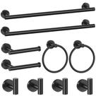 Conjunto de barra de toalhas soaez Matte Black 10 peças de aço inoxidável