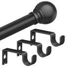 Conjunto de barras de cortina Authandis Black 48-84 polegadas com suportes