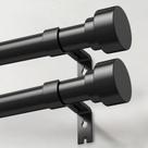 Conjunto de barras de cortina IFELS Heavy Duty de 1 polegada, preto, 170-305 cm, pacote com 2