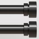 Conjunto de barras de cortina Lootkell Modern Black 122 a 213 cm, pacote com 2