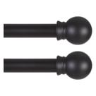 Conjunto de barras de cortina Thestoa Black 5/8 polegadas de diâmetro 168-305 cm