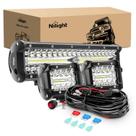 Conjunto de Barras de Luz LED Nilight 12cm 300W - Tríplice Fileira (Spot e Flood)