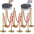 Conjunto de barreiras de controle de multidões kaiyomi Stanchions com cordas de veludo Conjunto de barreiras de controle de multidões kaiyomi Stanchions com cordas de veludo