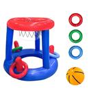Conjunto De Basquete Inflável Azul Em PVC Com Jogo De Arremesso De Argolas, Brinquedos Aquáticos,