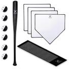 Conjunto de bastões de beisebol Grand Slam, inclui 1 bastão de plástico, 6 bolas e 4 bases de lançamento para jovens, adolescentes e adultos