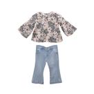 Conjunto de Bata e Calça Flare Jeans