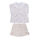 Conjunto de Bata em Crambaia Estampada e Shorts em Tricotil Paraíso Conjunto de Bata em Crambaia Estampada e Shorts em Tricotil Paraíso