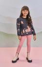 Conjunto de Bata em Malha Power com Calça Legging em Malha Soft Line Infantil Menina Infanti