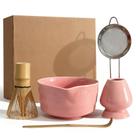 Conjunto de batedor de matcha Plorixzymex 530 ml rosa 5 peças Conjunto de batedor de matcha Plorixzymex 530 ml rosa 5 peças