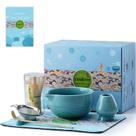 Conjunto de batedores Matcha Clay&Fire Ceramic Matcha Bowl, 8 peças, azul