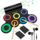 Conjunto de Bateria Eletrônica ROCKSOCKI 7 Pads com Fone de Ouvido - Ideal para Crianças