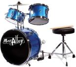 Conjunto de Bateria Infantil Music Alley - 3 Peças com Trono, Prato e Pedal
