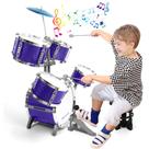 Conjunto de bateria M SANMERSEN Kids Upgraded Rock com banquinho de 3 a 8 anos