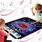 Conjunto de bateria Music Learning Toy QShark 2 em 1 e tapete de piano para crianças