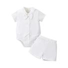 Conjunto De Batismo Branco De Verão Para Bebês Meninos De 1 Ano, Estilo Gentelman Com Colete E