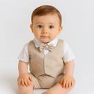 Conjunto de Batizado Para Bebê Menino com Gravata e Colete Samuel