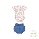 Conjunto De Bebê Body Com Tapa Fralda Marfim Lisa