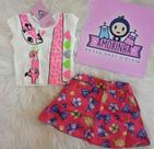 Conjunto de bebê com blusa short saia