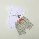 Conjunto de Bebê com Body Manga Curta e Shorts Saruel