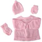 Conjunto de bebê recém nascido kit com 3 peças (casaco, luva, gorro e sapatinho de lã) cordão Conjunto de bebê recém nascido kit com 3 peças (casaco, luva, gorro e sapatinho de lã) cordão