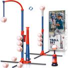 Conjunto de Beisebol TOMLEON 3 em 1 - Com Suporte e Lançador de Bolas