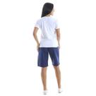 Conjunto de Bermuda de Brim Colorida e Camiseta Branca 100% Algodão Cor:Azul marinhoTamanho:GG Conjunto de Bermuda de Brim Colorida e Camiseta Branca 100% Algodão Cor:Azul marinhoTamanho:GG