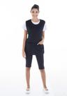 Conjunto de Bermuda Legging Camiseta MC e Bata, Faxineira, Baba, Arrumadeira Cor:PretoTamanho:EXG