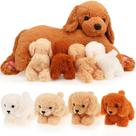 Conjunto de bichos de pelúcia Hydren Nurturing Dog Golden Retriever com filhotes Conjunto de bichos de pelúcia Hydren Nurturing Dog Golden Retriever com filhotes